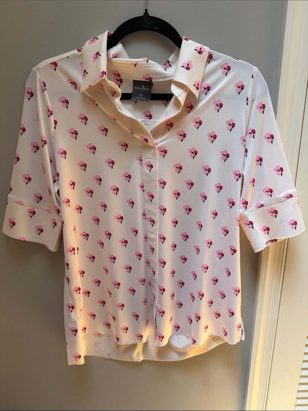 Belyn Key Cream Blouse with Pink Floral Print